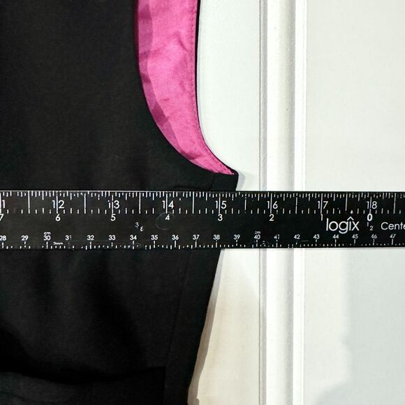 Tahari Dress Women Size 2 Black Asymmetrical Sleeveless Mini Deep V Neck Comfort - Picture 6 of 7